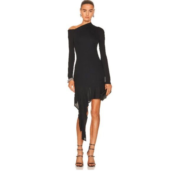 Helmut Lang Scala Draped Asymmetric Mini Dress S EUC - Picture 4 of 8